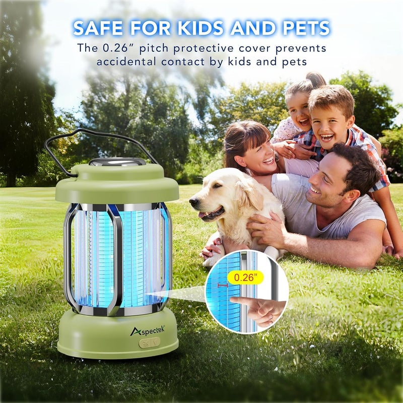 Aspectek Bug Zapper Waterproof -Portable Rechargeable Mosquito Zapper & Fly Killer for Indoor and Outdoor Use Wireless Electric Insect Zapper for Camping, Patio, Porch - Image 4