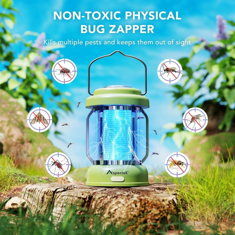 Aspectek Bug Zapper Waterproof -Portable Rechargeable Mosquito Zapper & Fly Killer for Indoor and Outdoor Use Wireless Electric Insect Zapper for Camping, Patio, Porch - Image 3