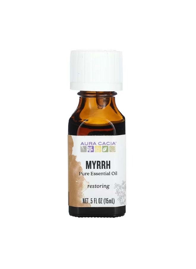 Aura Cacia Pure Essential Oil Myrrh 0.5 fl oz 15 ml  - Image 1