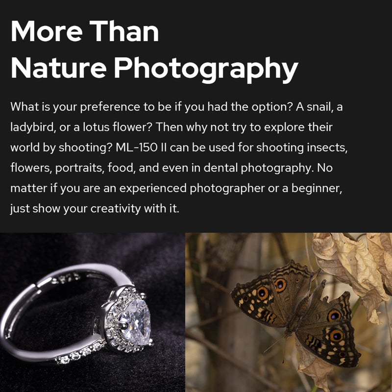 Godox ML-150II Macro Ring Flash Light GN12 with 8 Lens Adapter Rings for Canon Nikon Pentax Olympus DSLR Cameras - Image 4