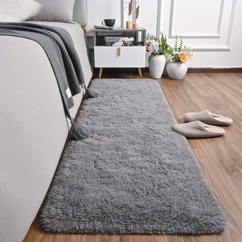 AROGAN Shag 2x6 Runner Rug for Bedroom, Washable Rugs Runners with Memory Foam for Hallways, Entryway Indoor Fluffy - Image 1
