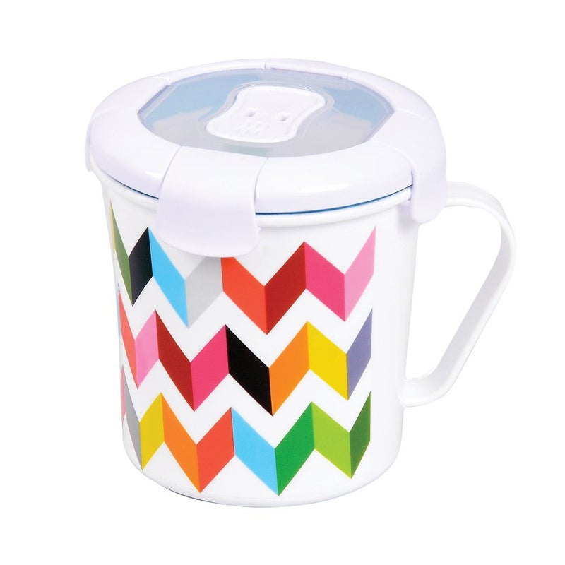 French Bull 23 oz Soup Mug With Handle and Vented Lid Food Storage-Cool Grip Leak Proof Dishwasher and Microwave Safe Lunch Travel Airtight (Ziggy) - Image 1