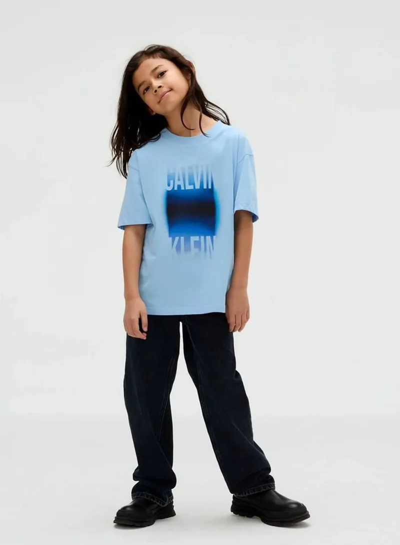 Calvin Klein Jeans Blue Bell Gradient Graphic Logo T-Shirt for Men | Best Price UAE