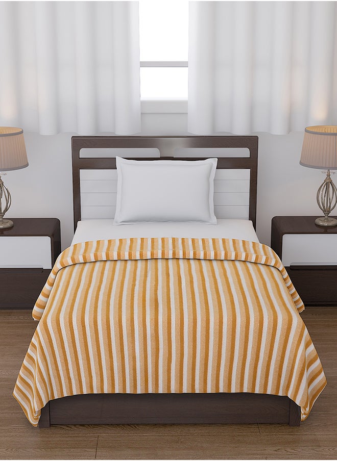 Status Contract All Season Multipurpose Polar Fleece/Summer AC Blanket/Single Bed Blanket/Light Weight Blanket, Yellow, 130 X 215 Cm  - Image 1