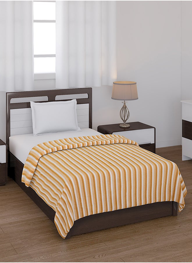 Status Contract All Season Multipurpose Polar Fleece/Summer AC Blanket/Single Bed Blanket/Light Weight Blanket, Yellow, 130 X 215 Cm  - Image 2