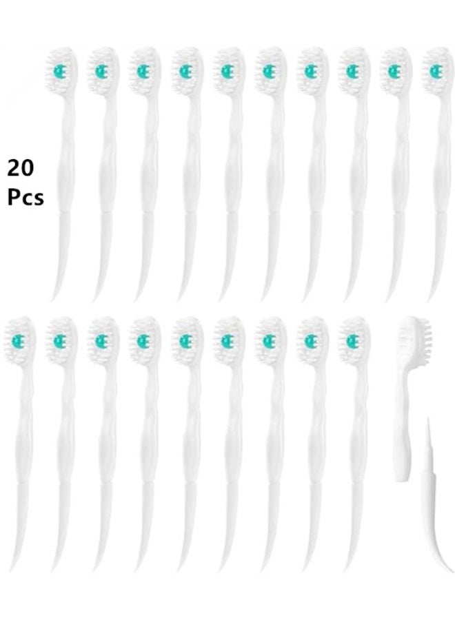 Mini Brushes-Disposable Toothbrushes with Cleaning Beads Toothpaste and Pick for Work or Travel, 20 Count-Mint Flavor（Pack of 1） - Image 2