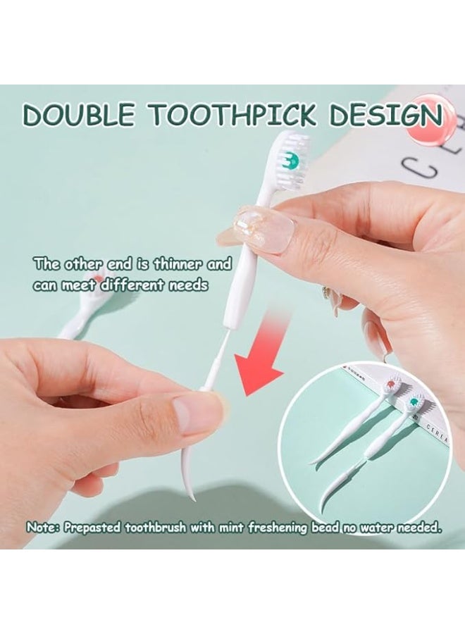 Mini Brushes-Disposable Toothbrushes with Cleaning Beads Toothpaste and Pick for Work or Travel, 20 Count-Mint Flavor（Pack of 1） - Image 5