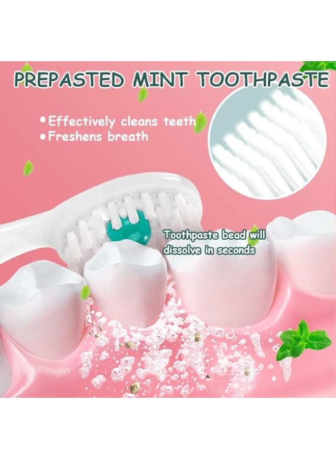 Mini Brushes-Disposable Toothbrushes with Cleaning Beads Toothpaste and Pick for Work or Travel, 20 Count-Mint Flavor（Pack of 1） - Image 3