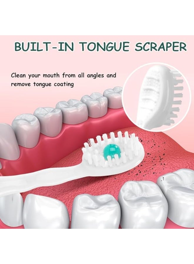 فرشاة أسنان صغيرة - فرشاة أسنان للاستخدام مرة واحدة مع حبيبات تنظيف ومعجون أسنان ومغرفة للعمل أو السفر، 20 فرشاة - بنكهة النعناع (عبوة من قطعة واحدة) - Image 4