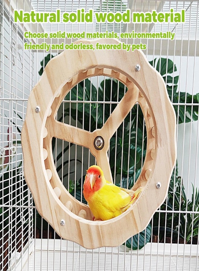 DINTSTYLE Bird Stand Perch Toy,Interactive Rocking Parakeet Toy and Perch, Wooden Exercise Wheel Cockatiel Toy, Intelligence Puzzle Enrichment Toys,Bird Playground Play Stands for Conure Budgie(D) - Image 5