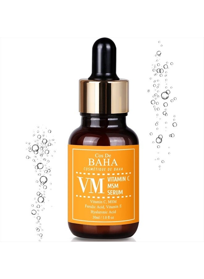 Cos De BAHA Vitamin C Facial Serum with MSM - for Fades Age Spots, Smoothing Fine Lines + Dark Spots, Pore Refining, Resurfacing, 1 Fl Oz (30ml) - Image 5