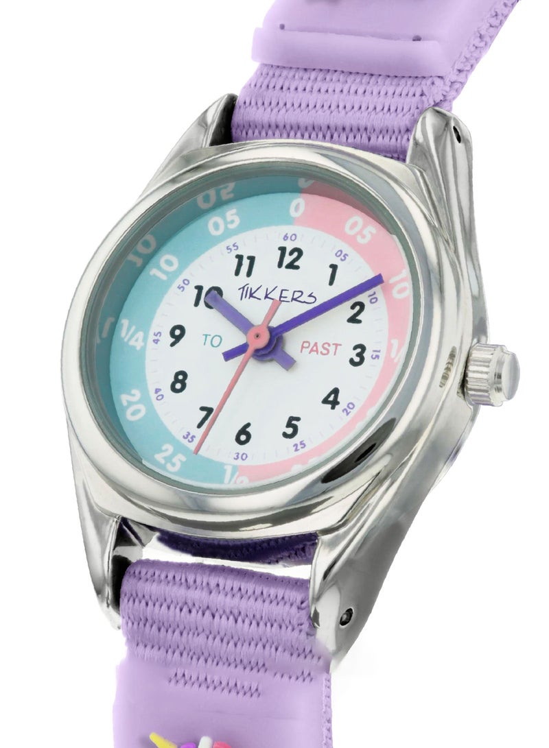 تيكرز ساعة يونيكورن بحزام قماشي أرجواني بحزام قماشي ممزق من تيكرز للبنات - Image 2