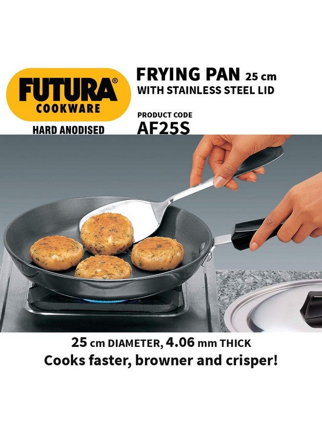 Hawkins Futura 24 cm Frying Pan, Hard Anodised Fry Pan with Stainless Steel Lid, Black (AF24S) - Image 4