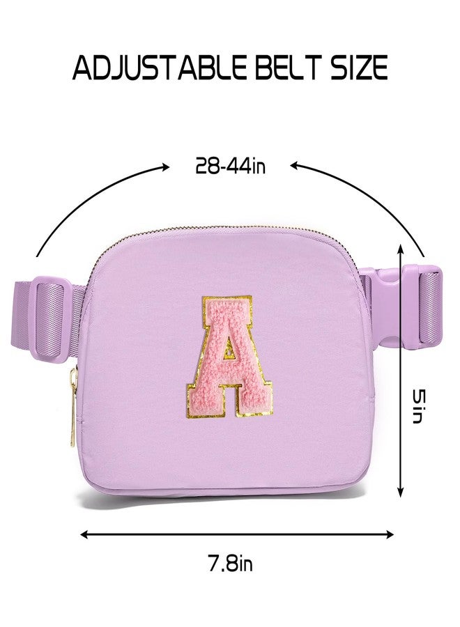 Gitus Belt Bag Fanny Pack Crossbody Bags with Initial Letter Patch Cute Stuff Birthday Gifts for Teenager Girls Trendy Preppy Stuff for Teen Girls Cool Stuff for Teens, Lavender, one size, A - Image 3