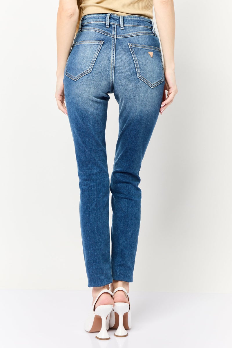 GUESS Women Skinny Fit Washed No Stretch  Denim, Blue - Image 4