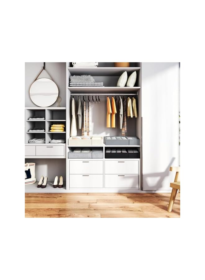 Green Tiger Drawer Organizer Clothes,6 Pack Dresser Organizer for Clothes,Underwear,Bras,Ties, Scarves,Sock- Foldable Closet Organization and Storage Dividers Bins for Nursery,Bedroom (Light Grey) - Image 4