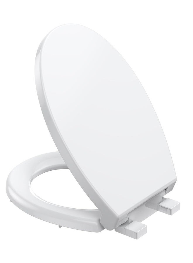 homfan Toilet Seat Cover, Round Toilet Seat with Quick-Release Design, Easy to Remove and Clean, Smooth PP Material, Ideal for Daily Bathroom Needs,White - Image 1