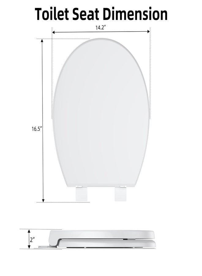 homfan Toilet Seat Cover, Round Toilet Seat with Quick-Release Design, Easy to Remove and Clean, Smooth PP Material, Ideal for Daily Bathroom Needs,White - Image 2
