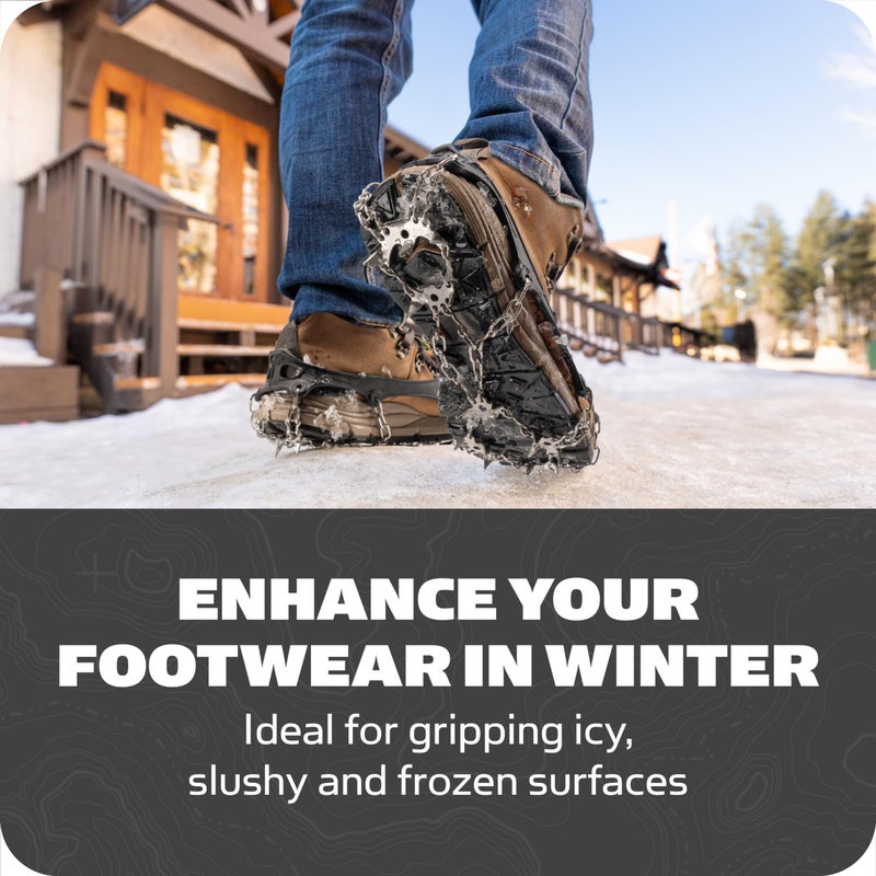 Yaktrax Adventure Grip Crampons- Durable Winter Traction Device with Stainless Steel Spikes for Ice and Snow, Flexible Rubber Upper, Fits Various Footwear, Ideal for Hiking and Mountaineering - Image 2