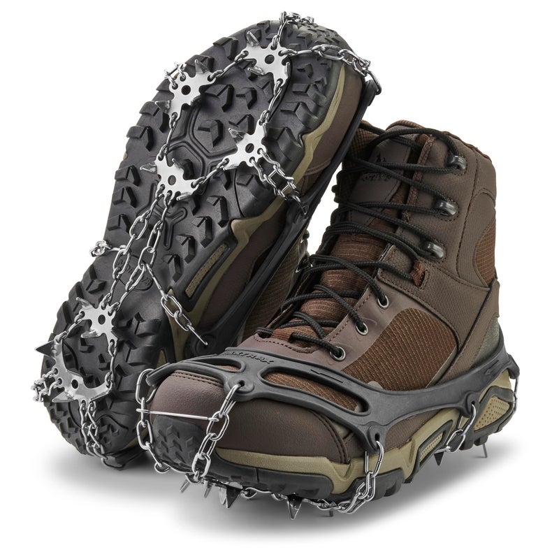 Yaktrax Adventure Grip Crampons- Durable Winter Traction Device with Stainless Steel Spikes for Ice and Snow, Flexible Rubber Upper, Fits Various Footwear, Ideal for Hiking and Mountaineering - Image 1
