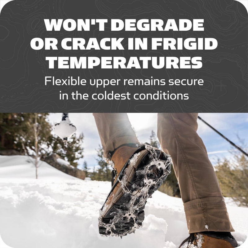 Yaktrax Adventure Grip Crampons- Durable Winter Traction Device with Stainless Steel Spikes for Ice and Snow, Flexible Rubber Upper, Fits Various Footwear, Ideal for Hiking and Mountaineering - Image 3