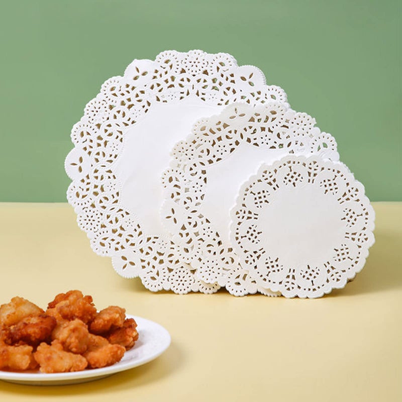 Paper Doilies Assorted Sizes  White Round Lace Paper Doilies for Cakes Desserts Tableware Food Decoration Pack of 1506 8 and 10 Inch
