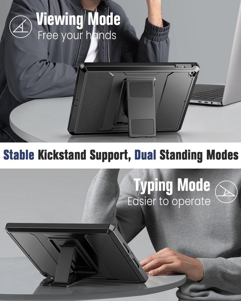 MoKo Case Fit 2018/2017 iPad 9.7 6th/5th Generation - [Heavy Duty] Shockproof Full Body Rugged Hybrid Cover with Built-in Screen Protector Compatible with Apple iPad 9.7 Inch 2018/2017, Black - Image 5