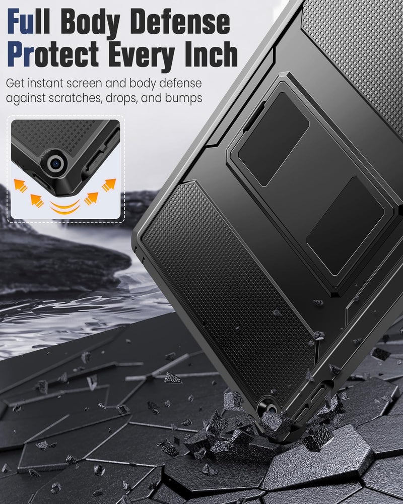 MoKo Case Fit 2018/2017 iPad 9.7 6th/5th Generation - [Heavy Duty] Shockproof Full Body Rugged Hybrid Cover with Built-in Screen Protector Compatible with Apple iPad 9.7 Inch 2018/2017, Black - Image 4