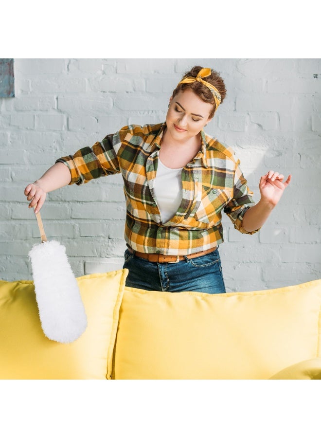 لففا ليفافا غبار الغبار - 2 حزمة غبار الألياف الدقيقة ، مجتمعات غبار الريش القابلة للثني ، مناسبة لتنظيف غبار الأثاث ، الستائر ، وغبار المكتب.  (أبيض) - Image 1