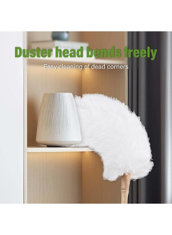 لففا ليفافا غبار الغبار - 2 حزمة غبار الألياف الدقيقة ، مجتمعات غبار الريش القابلة للثني ، مناسبة لتنظيف غبار الأثاث ، الستائر ، وغبار المكتب.  (أبيض) - Image 5