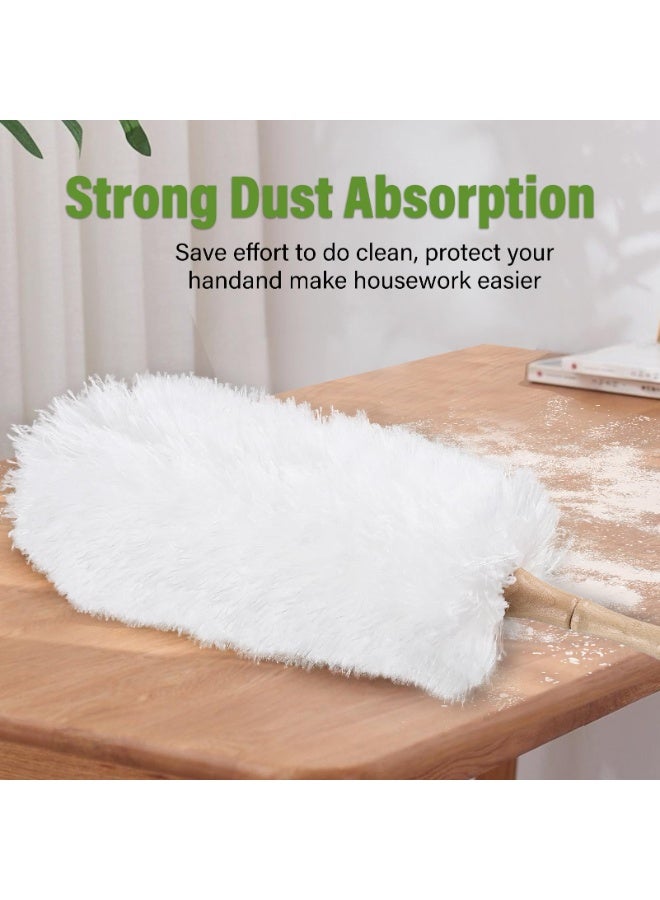 لففا ليفافا غبار الغبار - 2 حزمة غبار الألياف الدقيقة ، مجتمعات غبار الريش القابلة للثني ، مناسبة لتنظيف غبار الأثاث ، الستائر ، وغبار المكتب.  (أبيض) - Image 4