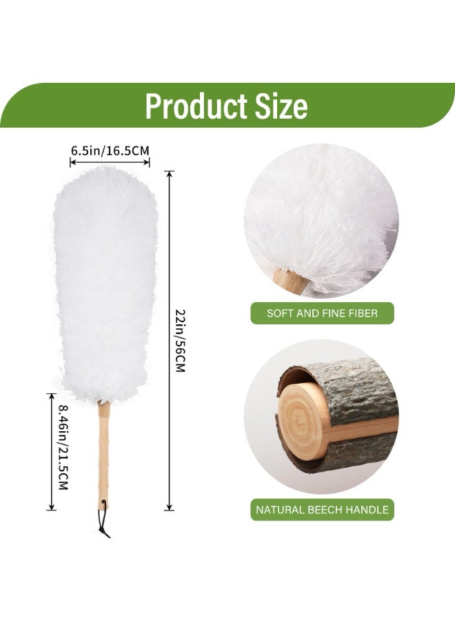 لففا ليفافا غبار الغبار - 2 حزمة غبار الألياف الدقيقة ، مجتمعات غبار الريش القابلة للثني ، مناسبة لتنظيف غبار الأثاث ، الستائر ، وغبار المكتب.  (أبيض) - Image 3