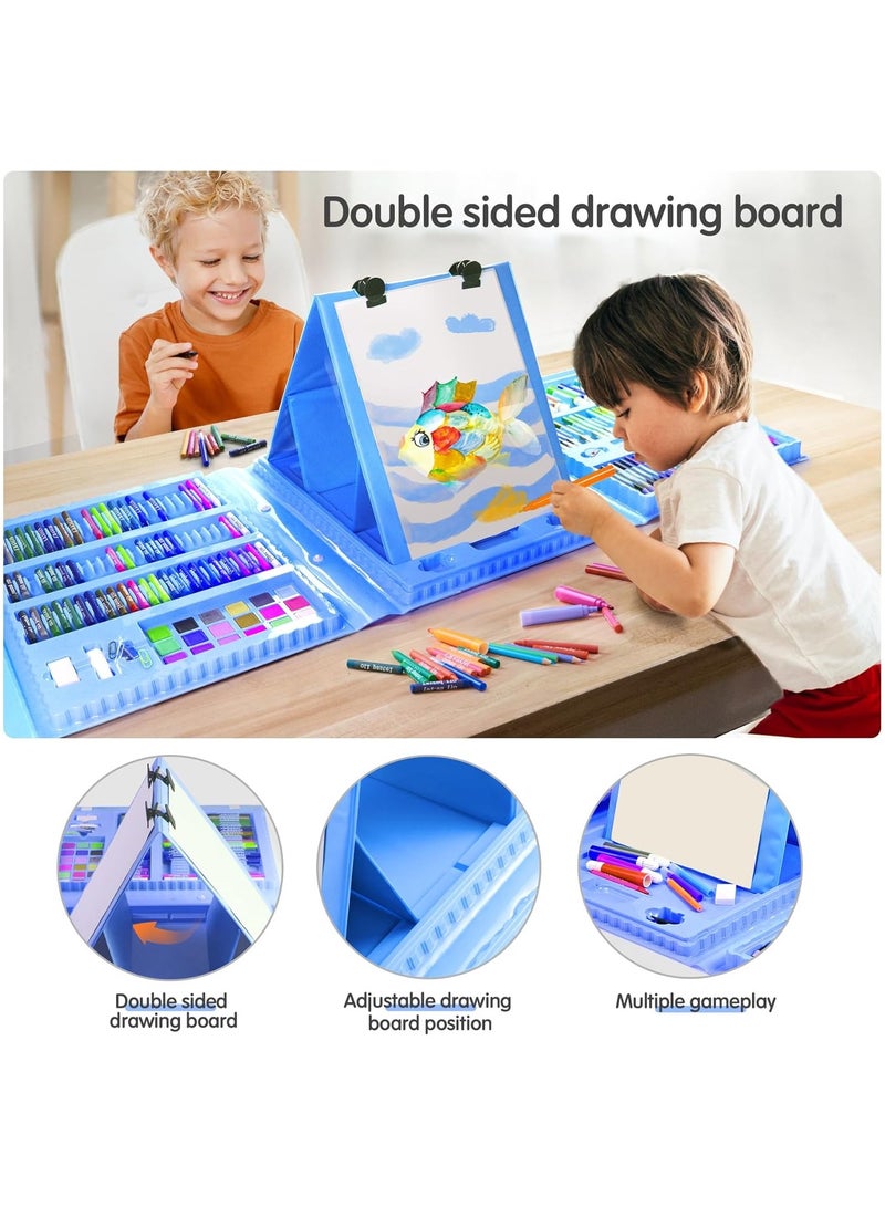 Drawing Kit 208PCS Deluxe Colouring Art Set for Kids 6-12 Drawing & Painting Set with Watercolour Drawing Colouring Pencils for Children (Blue) - Image 4