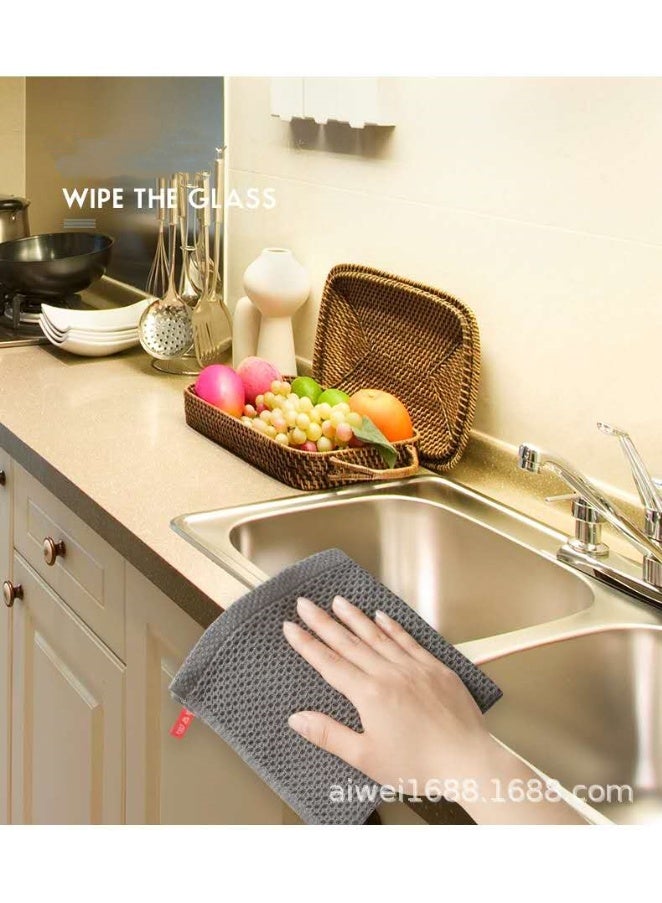 100% cotton waffle weave kitchen absorbent dishcloth, waffle tea towel super soft absorbent quick drying dish towel, kitchen square 34x34 cm, pack of 4 (blue) - Image 5