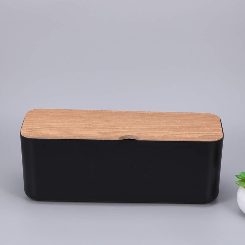 STOBOK OLKIEQZ 1Pc Power Cord Storage Box Household Plastic Creative Cable Management for Desktop Home Black - Image 3
