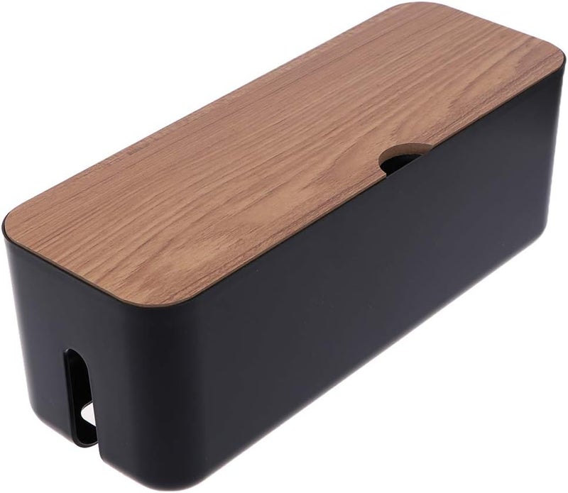 STOBOK OLKIEQZ 1Pc Power Cord Storage Box Household Plastic Creative Cable Management for Desktop Home Black - Image 1