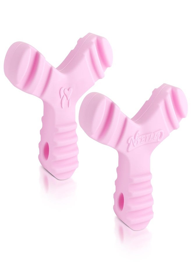 NFETLLD Chewies for Invisalign Aligners, Orthodontic Aligner Chewies Durable Aligner and Retainer Tray Seaters Medical Grade Silicone (Pack of 2) (Pink) - Image 1