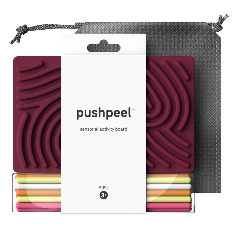 Pushpeel Sensory Activity Board Silicone Fidget Toy for Calming Stress Anxiety ADHD Autism Silent No Mess Kids 3 Adults Includes Portable Travel Bag 11 Strings - Image 2