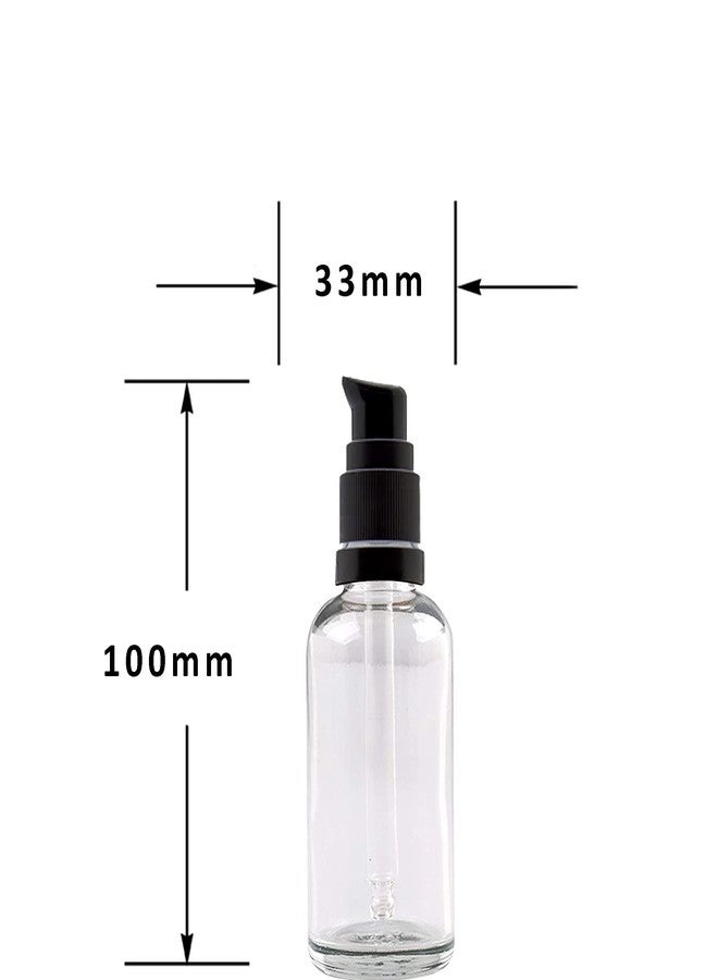 Devinez Multipurpose Transparent (Clear) Color Round Glass Bottle, 30 ml with Black Lotion Pump & Cap (Pack of 2), for Beauty, Essential Oils, Blends, Skin Care, Travel, Toners, Cosmetic & DIY - Image 2