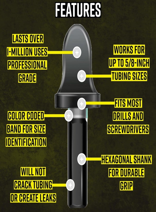 سبين مجموعة رؤوس مثقاب SPIN F4000، مكونة من 4 قطع، بمقاسات 1/4، 3/8، 1/2، 5/8 بوصة - Image 2