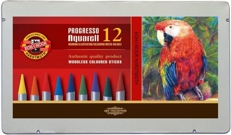 KOH-I-NOOR progresso woodless aquarell coloured pencil set (set of 12) - Image 1