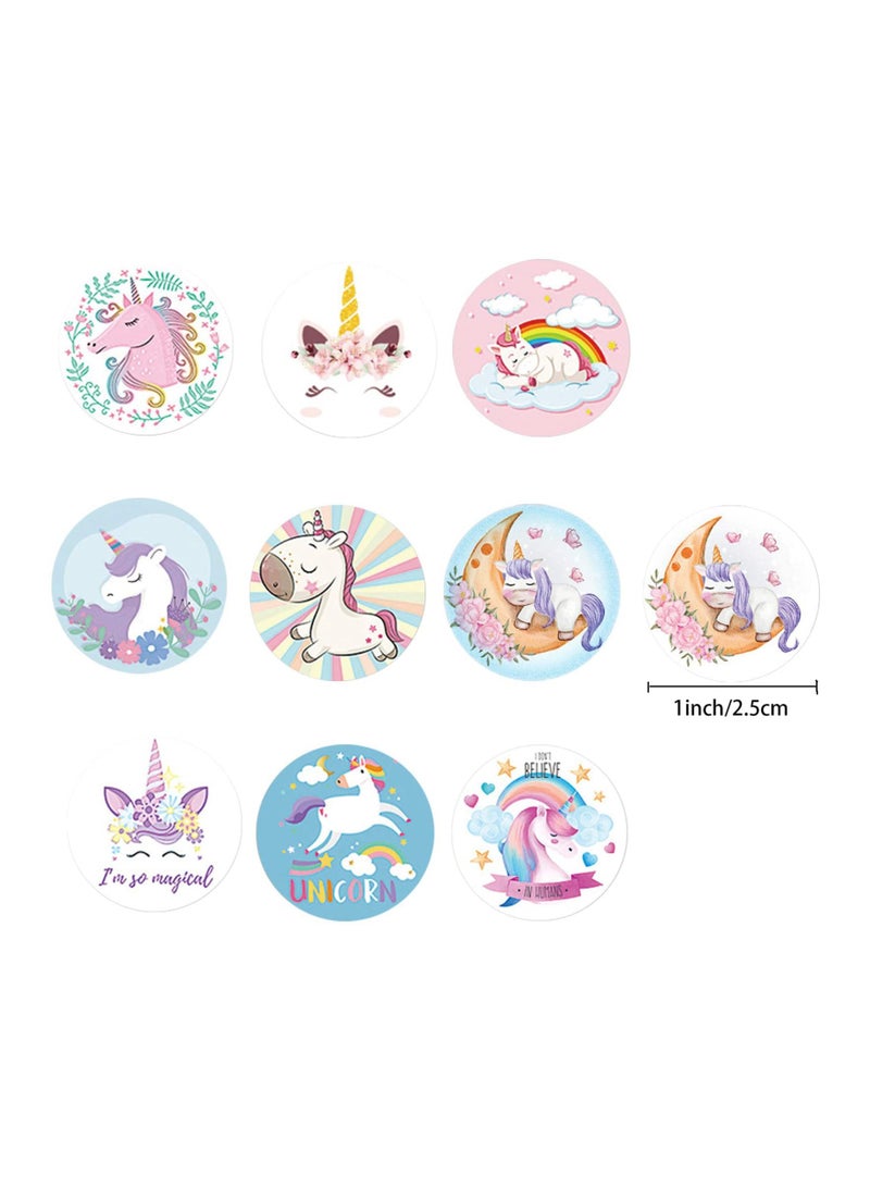 SYOSI 1000 Pieces Unicorn Label Stickers, Cute Unicorn Stickers DIY Unicorn Stickers 10 Style 1 Inch Unicorn Decoration Stickers Self Adhesive Stickers Kids Unicorn Stickers School Party Favors for Kids - Image 2