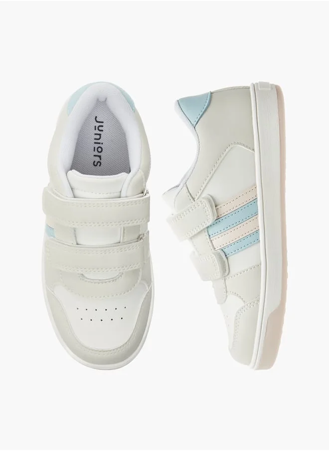 جونيورز Girls Panelled Sneakers With Hook And Loop Closure