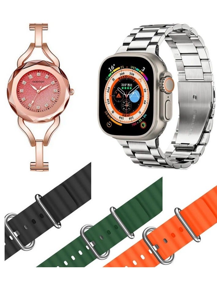 Tk Smart Family Watch Set TK600 Men's Watch + Women Iron Watch With 7 Touch And Protection Bands - Image 2