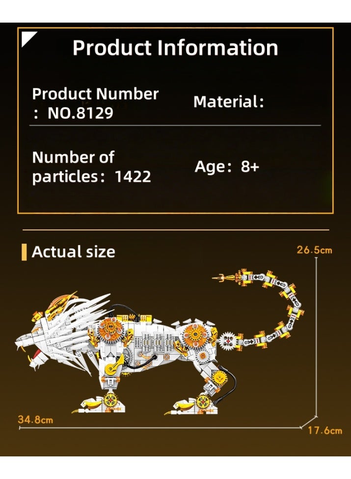 Kazi Armored Lion King Transformable Building Set – 1422 PCS Mechanical Beast with Glow Parts & Moving Joints – STEM Block Toy for Boys 8+  - Image 4