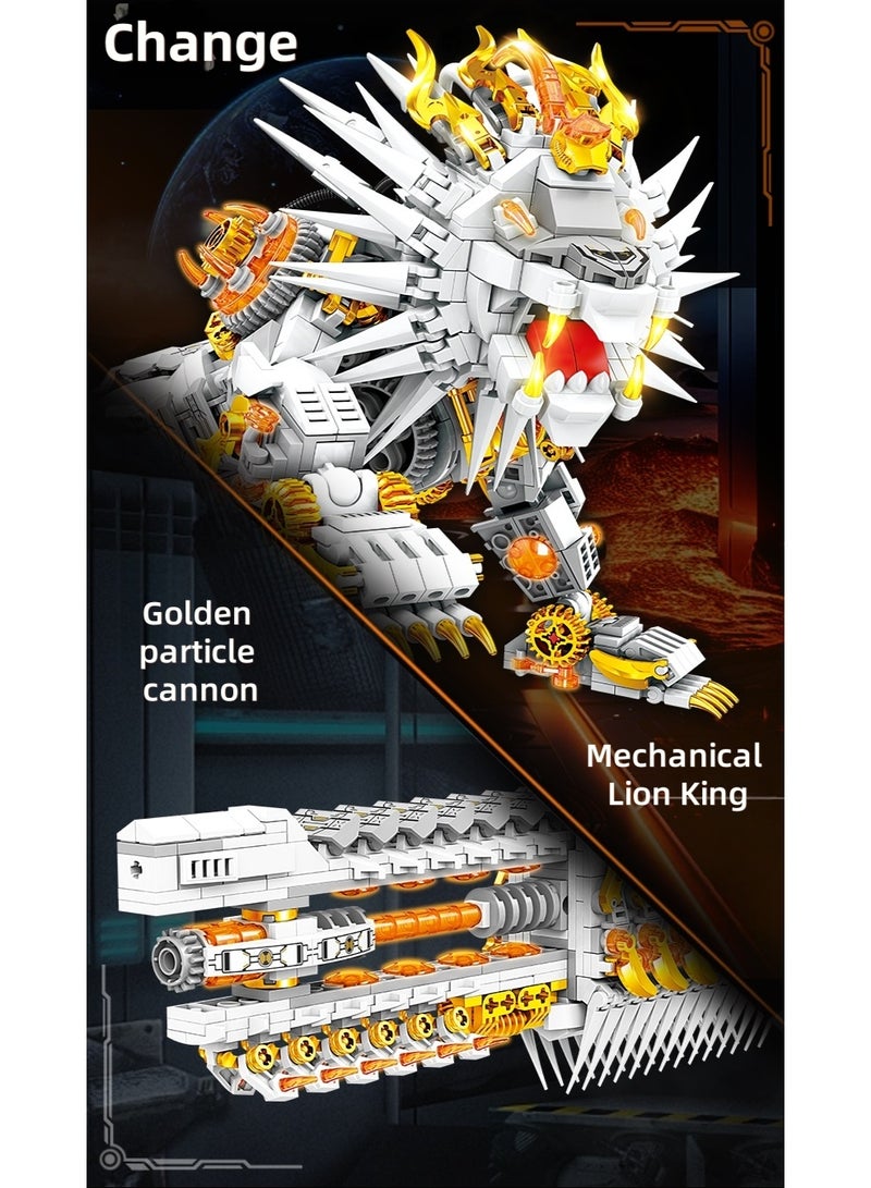 Kazi Armored Lion King Transformable Building Set – 1422 PCS Mechanical Beast with Glow Parts & Moving Joints – STEM Block Toy for Boys 8+  - Image 2
