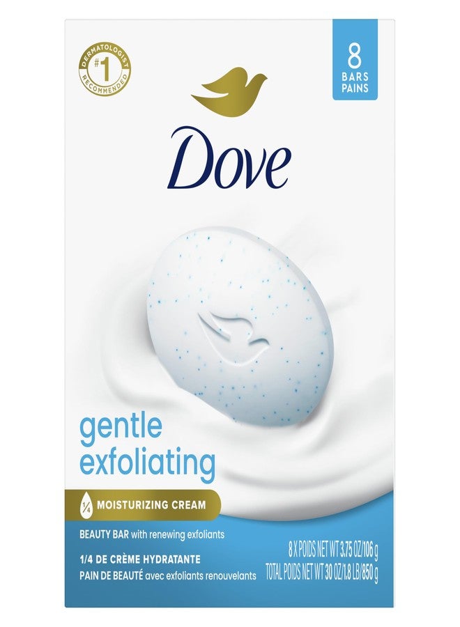 Dove صابون دوف بار الجمال 8 قطع تقشير لطيف، لبشرة ناعمة وسلسة، يجدد البشرة بلطف 3.75 أونصة - Image 1
