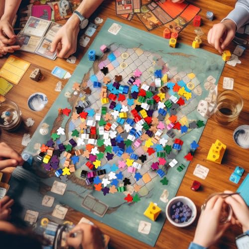 Arrowbash 200 Pcs Wooden Meeples Multi Color Meeples Pieces Family Games Accessories Board Game Tokens Ideal for Sorting Counting Game Night Party - Image 5