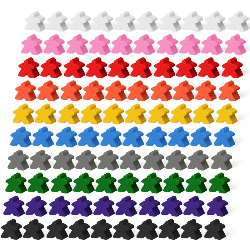 Arrowbash 200 Pcs Wooden Meeples Multi Color Meeples Pieces Family Games Accessories Board Game Tokens Ideal for Sorting Counting Game Night Party - Image 3