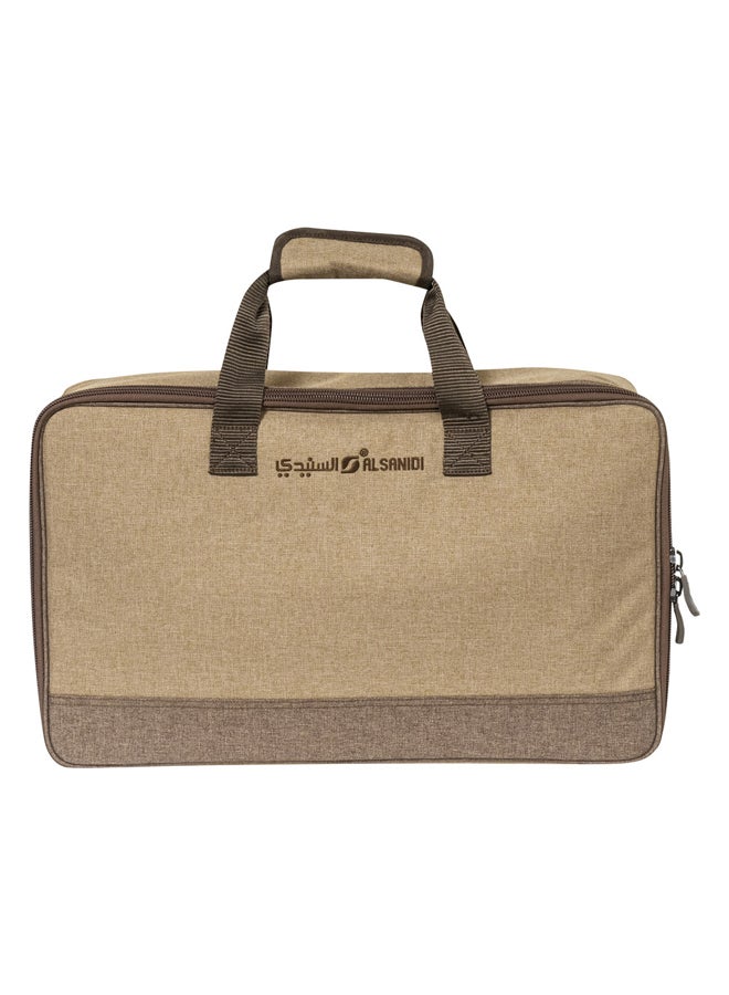 السنيدي شواية فحم للرحلات منقل فحم للشوي فضي مقاس 46.5*26.5*31 سم - Image 4